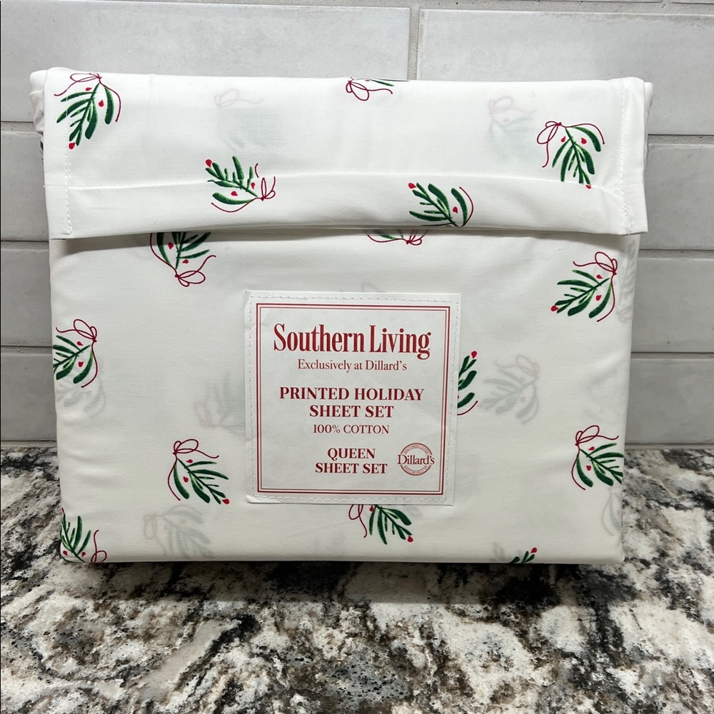 NEW Dillards Southern Living Festive Cotton Queen Sheet Set
